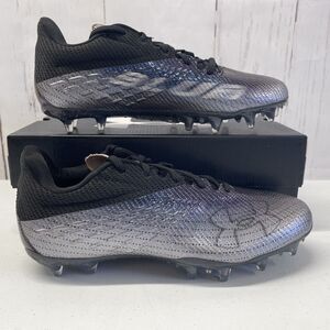 Under Armour Blur Smoke MC Cleats Womens Sz 9.5 Lacrosse Football Black Gray